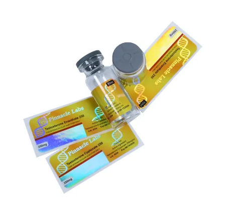 OEM Parlak Laminasyon 10ml Flakon Etiketleri Tıp İçin Hologram Güvenliği