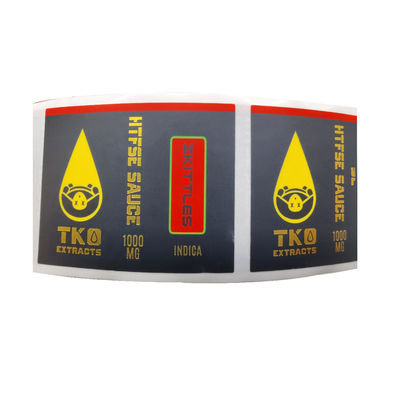 10ml Damlalık Şişe için RoHS 70mm Genişlik Altın Folyo Özel Çıkartmalar