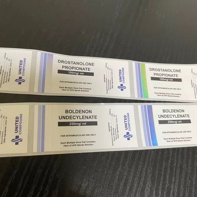 ISO9001 PMS Renkli 26mm Uzunluk 30ml Gümüş Folyo Baskılı Şişe Etiketleri