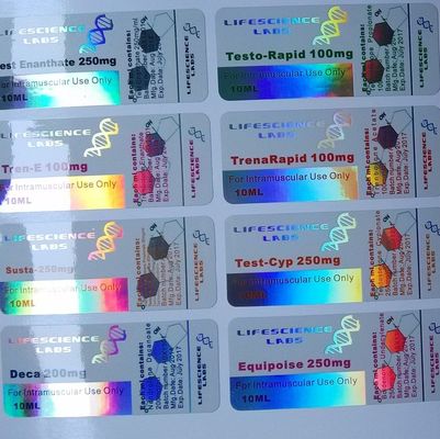 OEM İlaç Şişe Etiketleri, 80gsm Kağıt Güvenlik Hologram Etiketleri