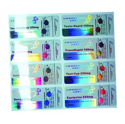 OEM İlaç Şişe Etiketleri, 80gsm Kağıt Güvenlik Hologram Etiketleri