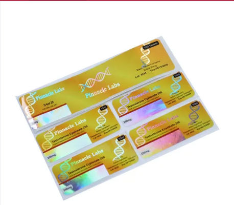 OEM Parlak Laminasyon 10ml Flakon Etiketleri Tıp İçin Hologram Güvenliği