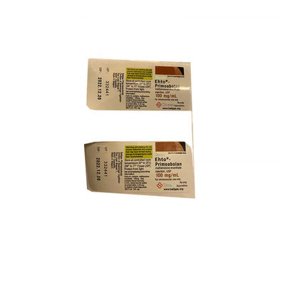 Testosteron için ODM Parlak Laminasyon Küçük Flakon Etiketleri Yapıştırıcı