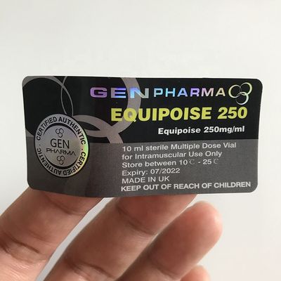 25x60mm Steroid Flakon Etiketleri Sahte Olmayan Gümüş Holografik Etiket