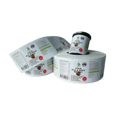 Suya Dayanıklı Kendinden Yapışkanlı 6x12cm İlaç Şişesi Etiketi Mat Laminasyon