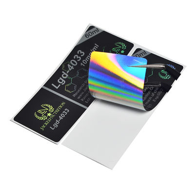 OEM Siyah 3x6.8cm Holografik Vinil Eczane Flakon Etiketleri SGS Sertifikası