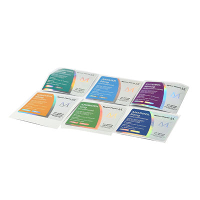 OEM Siyah 3x6.8cm Holografik Vinil Eczane Flakon Etiketleri SGS Sertifikası