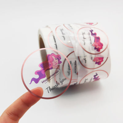 Gül Altın Folyo Damgalama ile OEM Anti Ultraviyole Şeffaf PVC Vinil Sticker