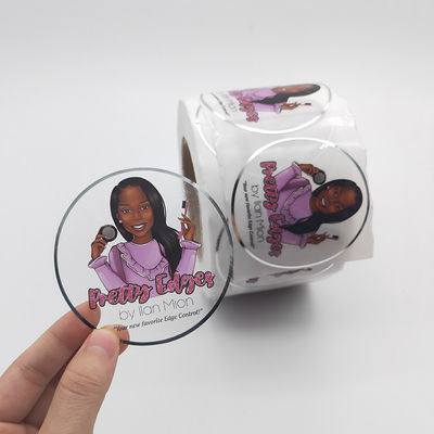 Gül Altın Folyo Damgalama ile OEM Anti Ultraviyole Şeffaf PVC Vinil Sticker