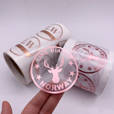 Gül Altın Folyo Damgalama ile OEM Anti Ultraviyole Şeffaf PVC Vinil Sticker