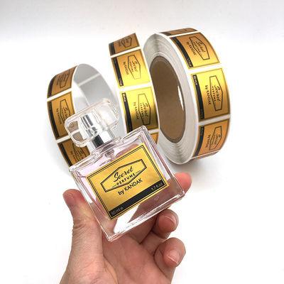 Parfüm Şişesi için Altın Folyo Bitirme 4x6cm PVC Vinil Etiket