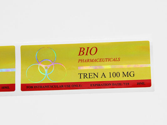 ISO Altın Folyo Baskı 10ml Flakon Etiketleri Trenbolone Asetat İçin Güçlü Yapışkan Yapışkan