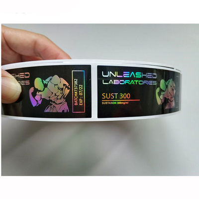 Şeffaf PET İlaç Flakon Etiketleri, Suya Dayanıklı Hologram Güvenlik Etiketi