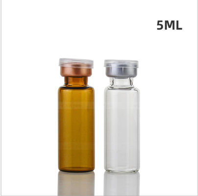 49mm Yükseklik İlaç Cam Şişeler, Kırılganlık Önleyici 5ml Amber Cam Şişeler