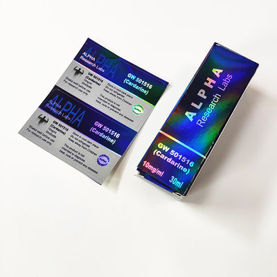 10ml Enjeksiyon Flakon Kullanımı İçin Rulo Tarafından Özel Renkli Baskı Hologram Steriod 3x6 Cm Lazer Kağıt Flakon Etiketleri